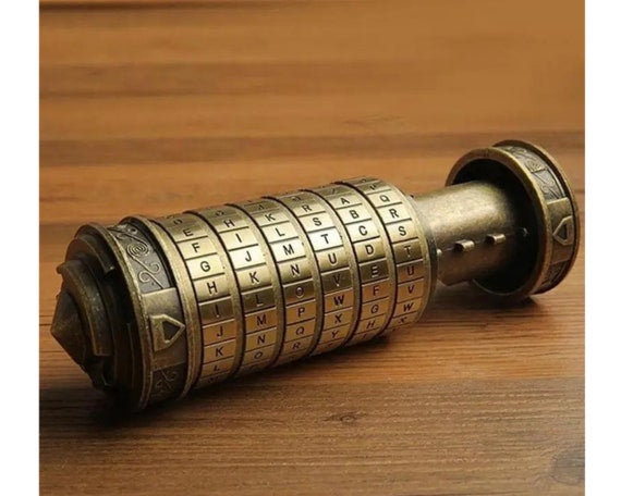 Da Vinci Code Cryptex Lock Box, Secret Password Lock Box Cylindrical, Safe Lock Letter Box, Secret Combination Lock Box, Escape Room Props