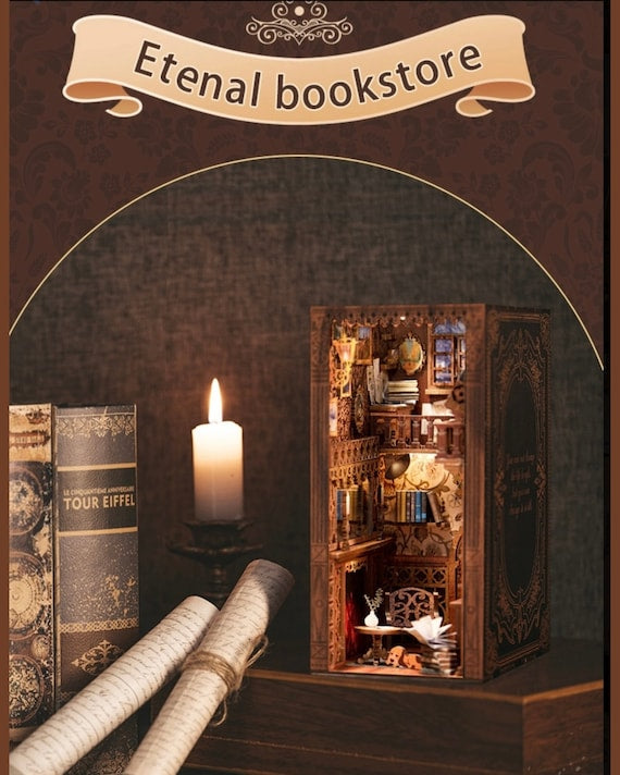 CuteBee DIY Booknook Kit - Eternal Bookstore Theme; Lighted 3D Puzzle –  Timeless Motifs